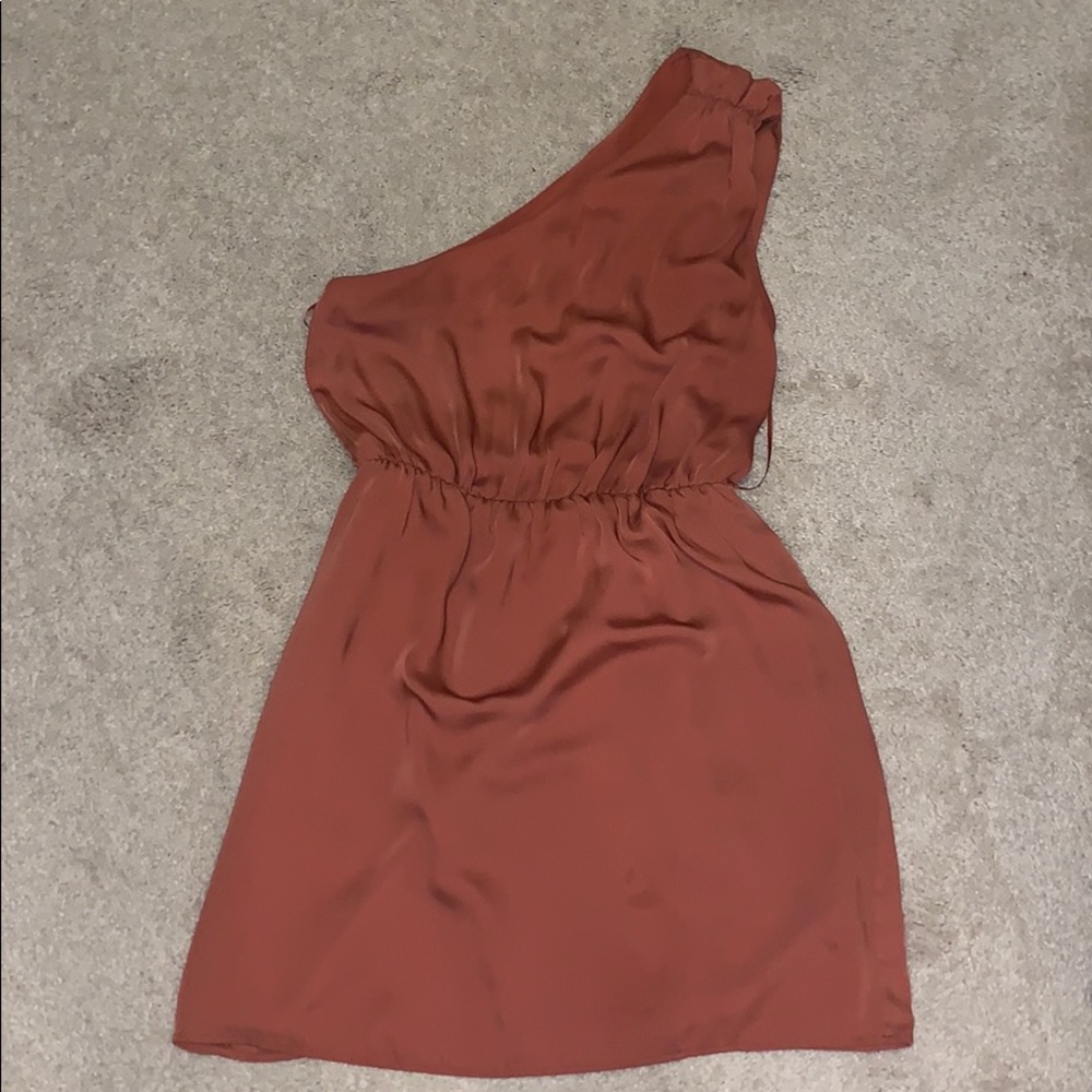 Dark Orange Off the Shoulder Dress